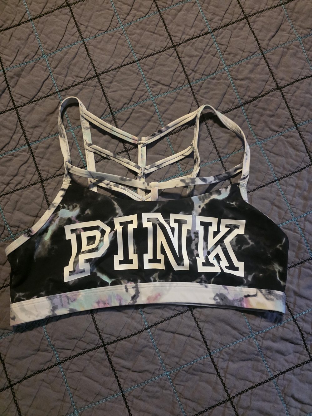 PINK Victoria's Secret Ultimate Bra - Black and Gray